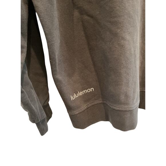 Lululemon Womens Perfectly Oversized Cropped Crew Sweatshirt Size 8 Black Casual - Picture 8 of 8